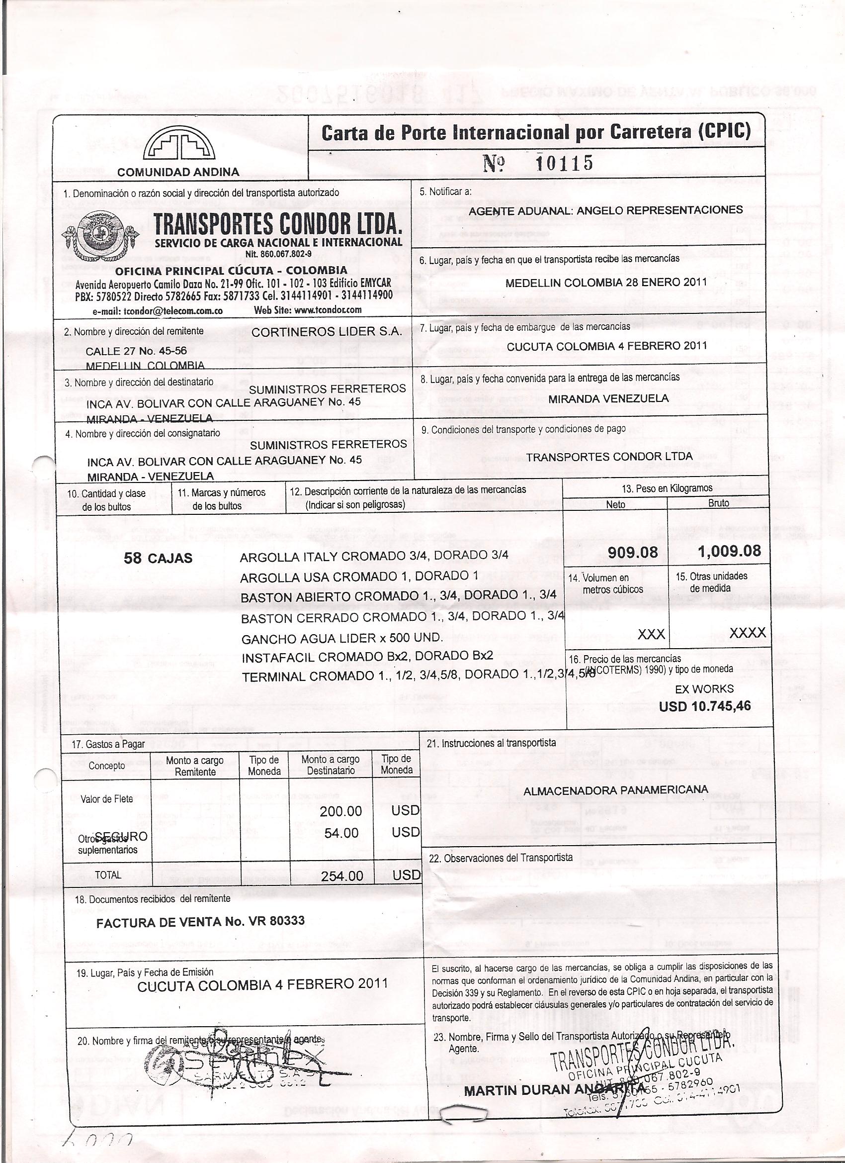 Carta De Instrucciones Al Agente Aduanal - Sample Site l